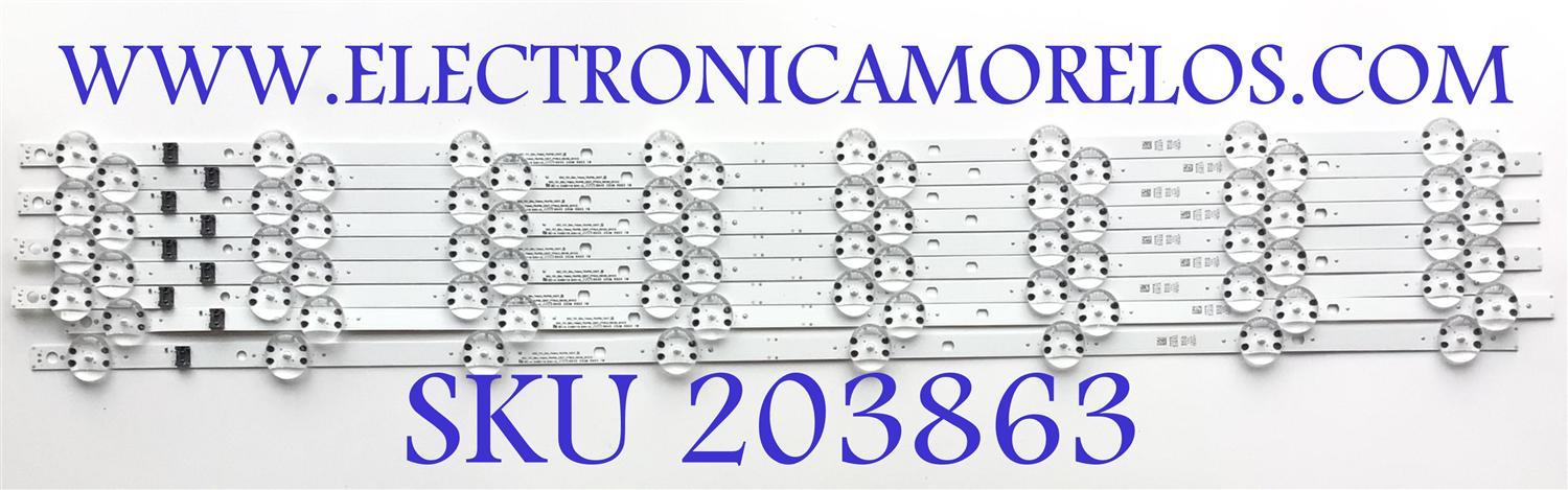 KIT DE LEDS ORIGINAL PARA TV LG 9 PIEZAS / NUMERO DE PARTE EAV65035101 / SSC_Y21_SLIM_TRIDE_75UP80_CSOT_S / SSC_Y21_SLIM_TRIDE_75UP80_CSOT_PTN0.6_REV00_201212 /PANEL NC750TQG-VCKH3 / MODELO 75UQ8000AUB / 75UQ7590PUB